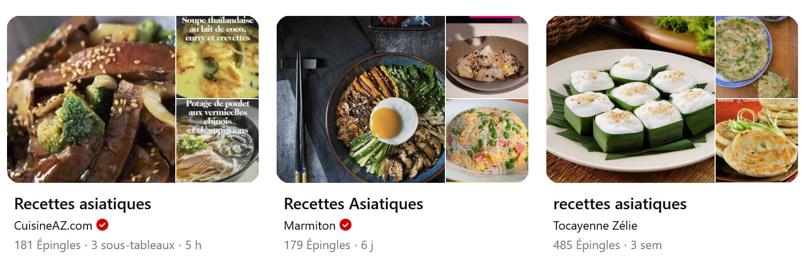 tableaux thématique "cuisine asiatique" pinterest pour augmenter trafic blog